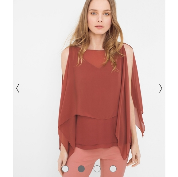 WHBM Convertible Layered Blouse Camisole in Cinnamon / Tank / Shell; Size XXS - Picture 15 of 16